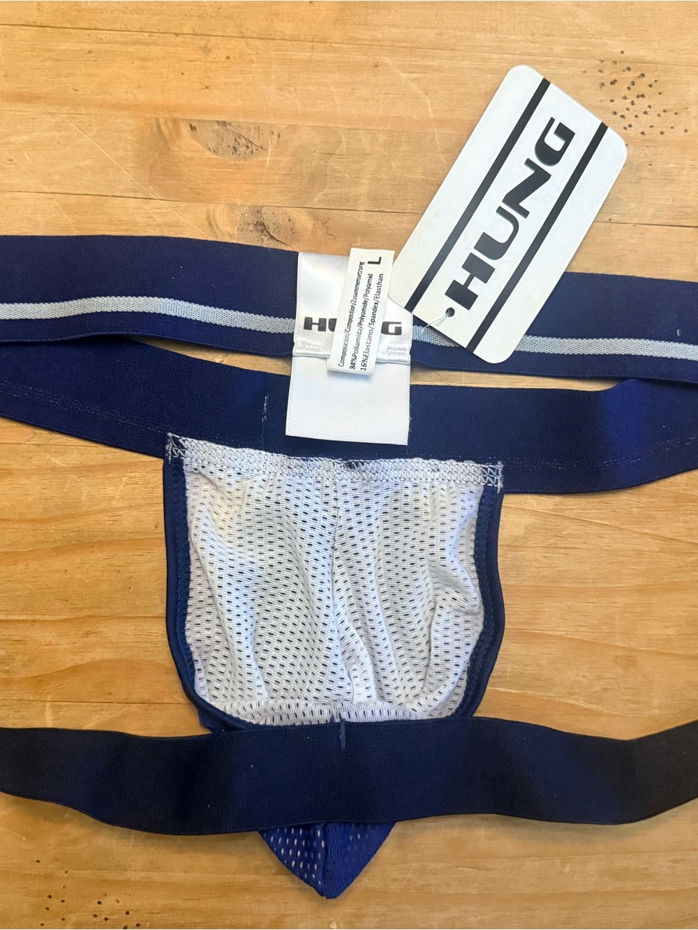 Men’s Blue Mesh Pouch Briefs - Picture 2 of 2